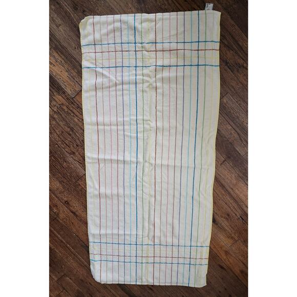 Lot 2 Vintage Jaime Bath TOWELS MCM Red White Stripped Cotton USA - Picture 3 of 11